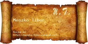 Meszko Tibor névjegykártya
